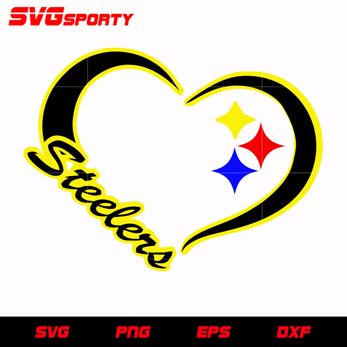 Pittsburgh Steelers Heart 2 svg, nfl svg, eps, dxf, png, digital file ...