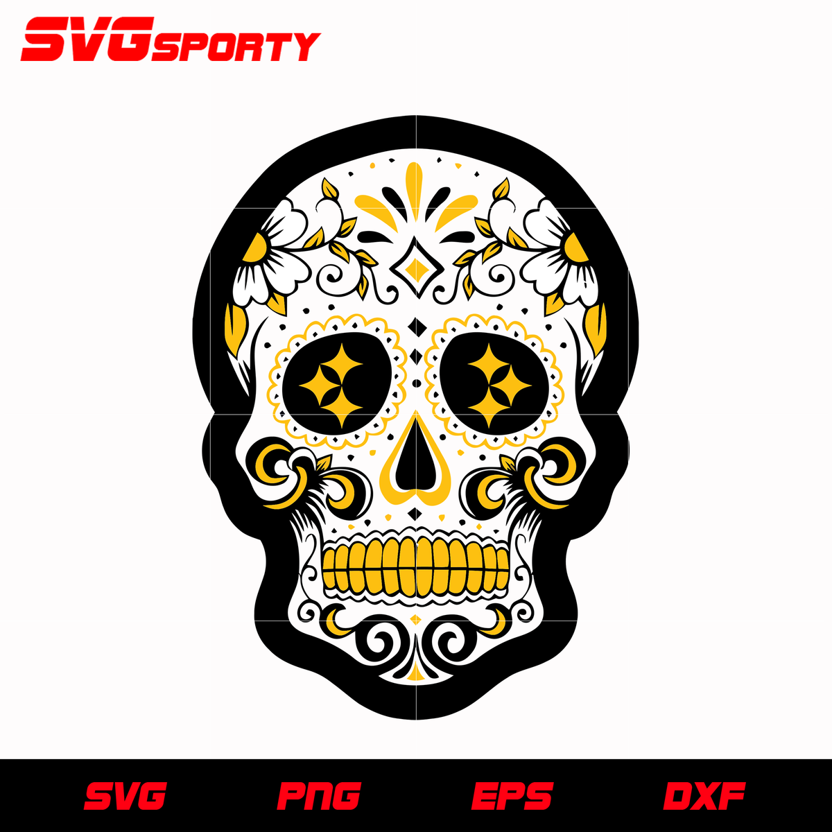 Pittsburgh Steelers Helmet Skull SVG, Steelers Football SVG