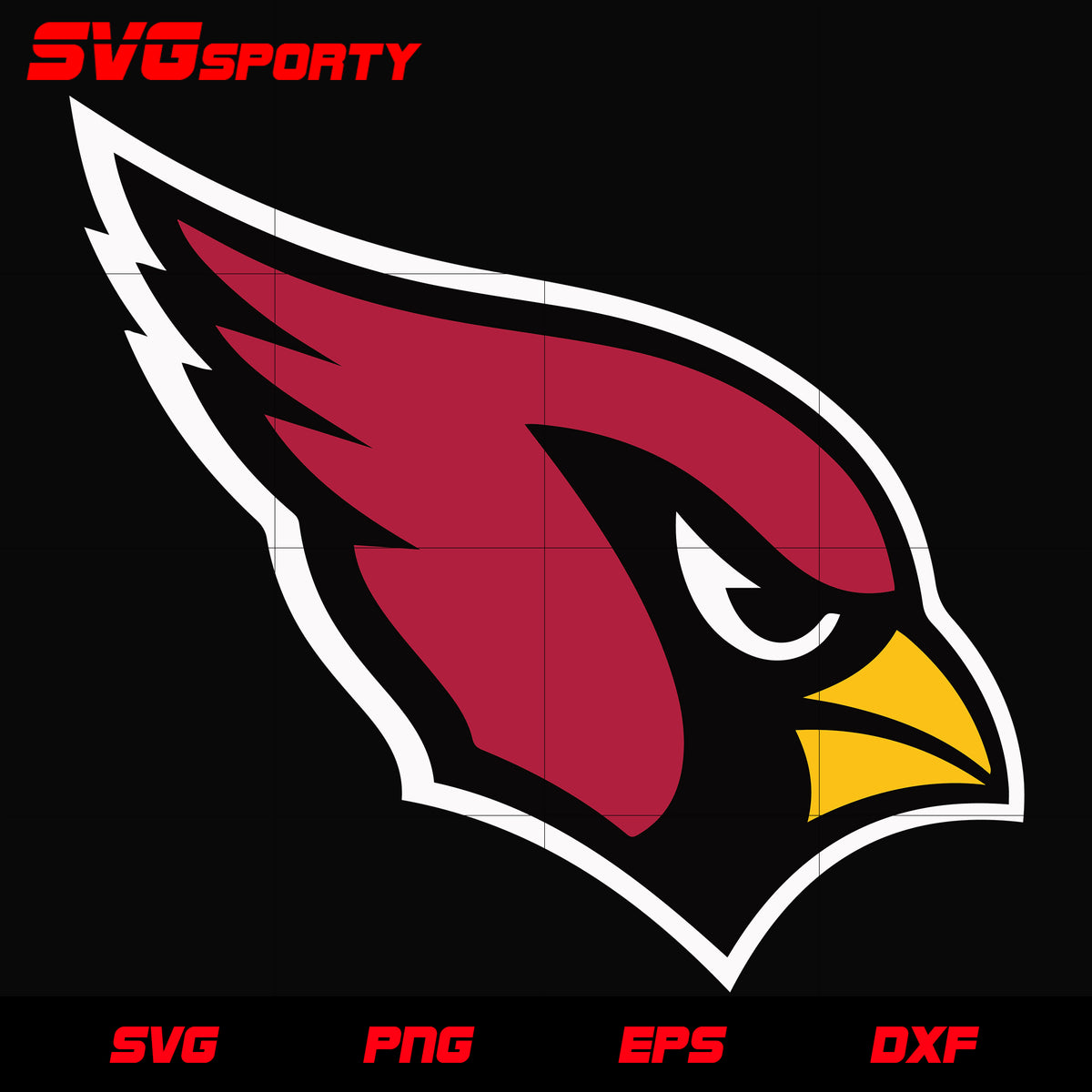 Arizona Cardinals logo on dark svg, nfl svg, eps, dxf, png