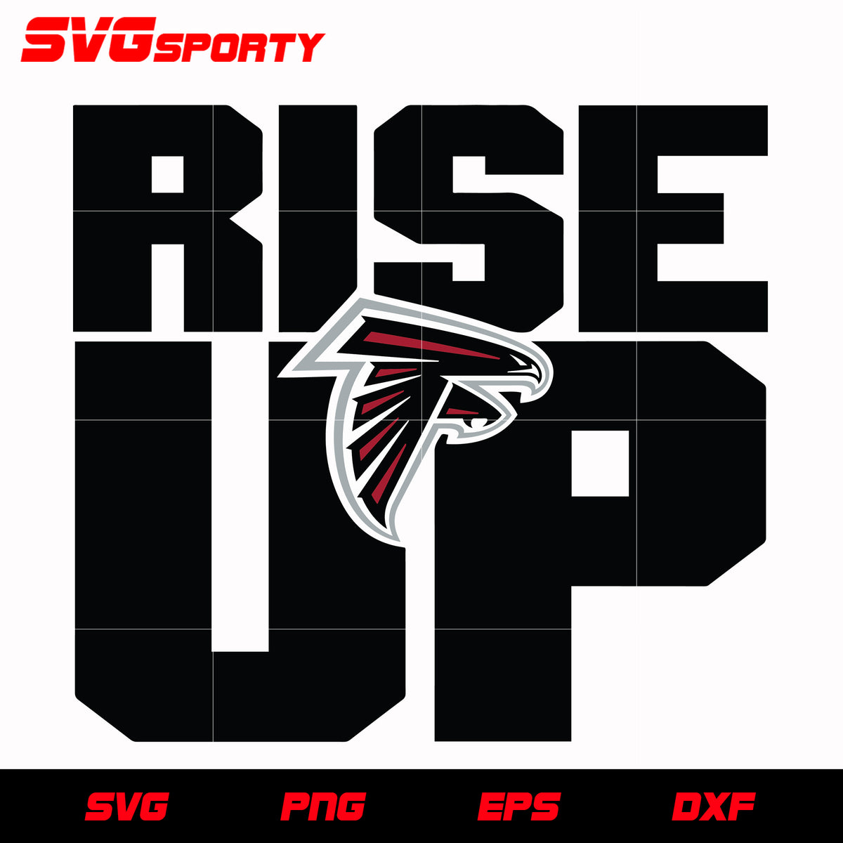 Atlanta Falcons RISE UP with Logo Type NFL Football Die-Cut MAGNET