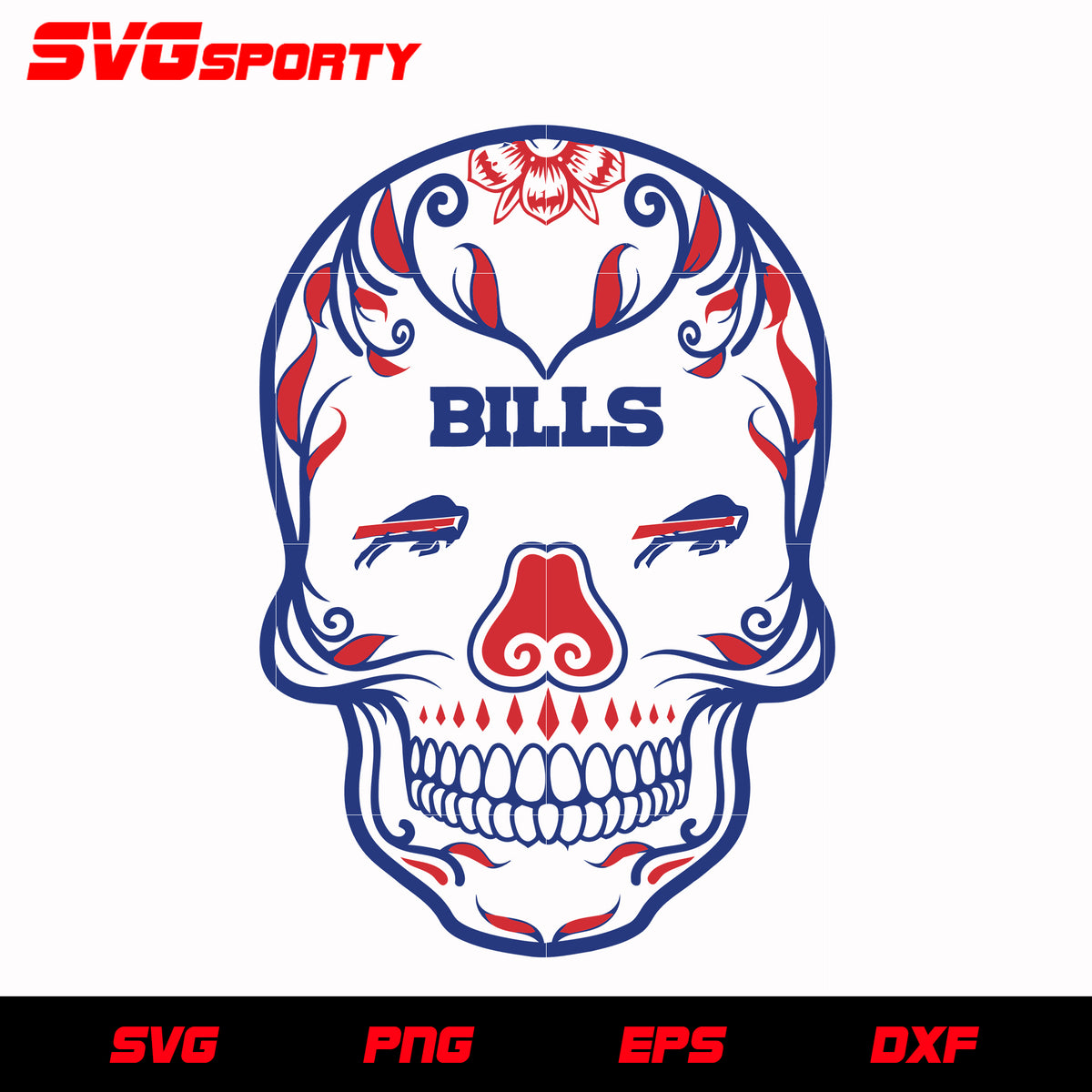 Buffalo Bills Helmet SVG NFL EPS PNG DXF Cut File for Cricut Silhouette  Digital Download