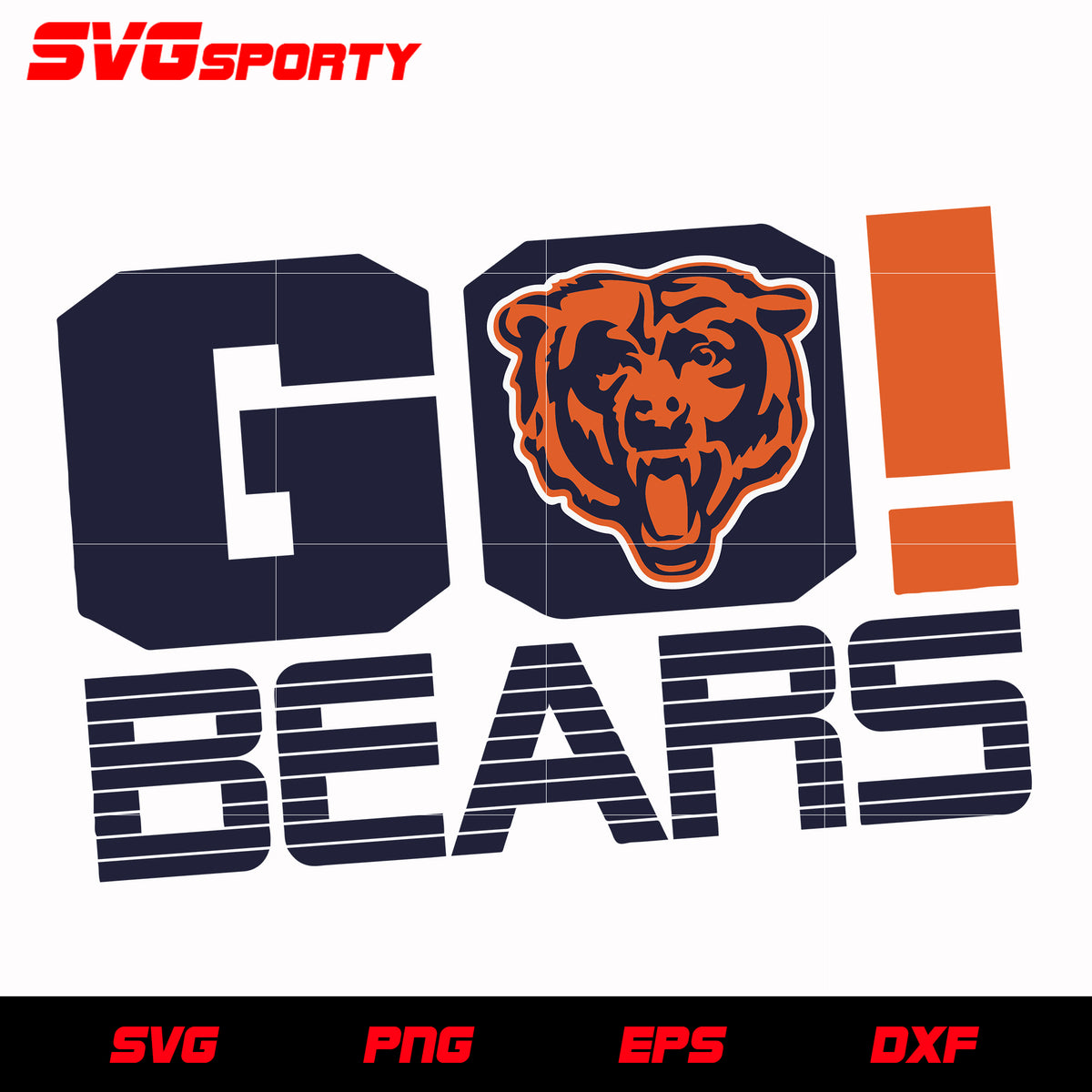 Chicago Bears Go Bears svg, nfl svg, eps, dxf, png, digital file – SVG  Sporty