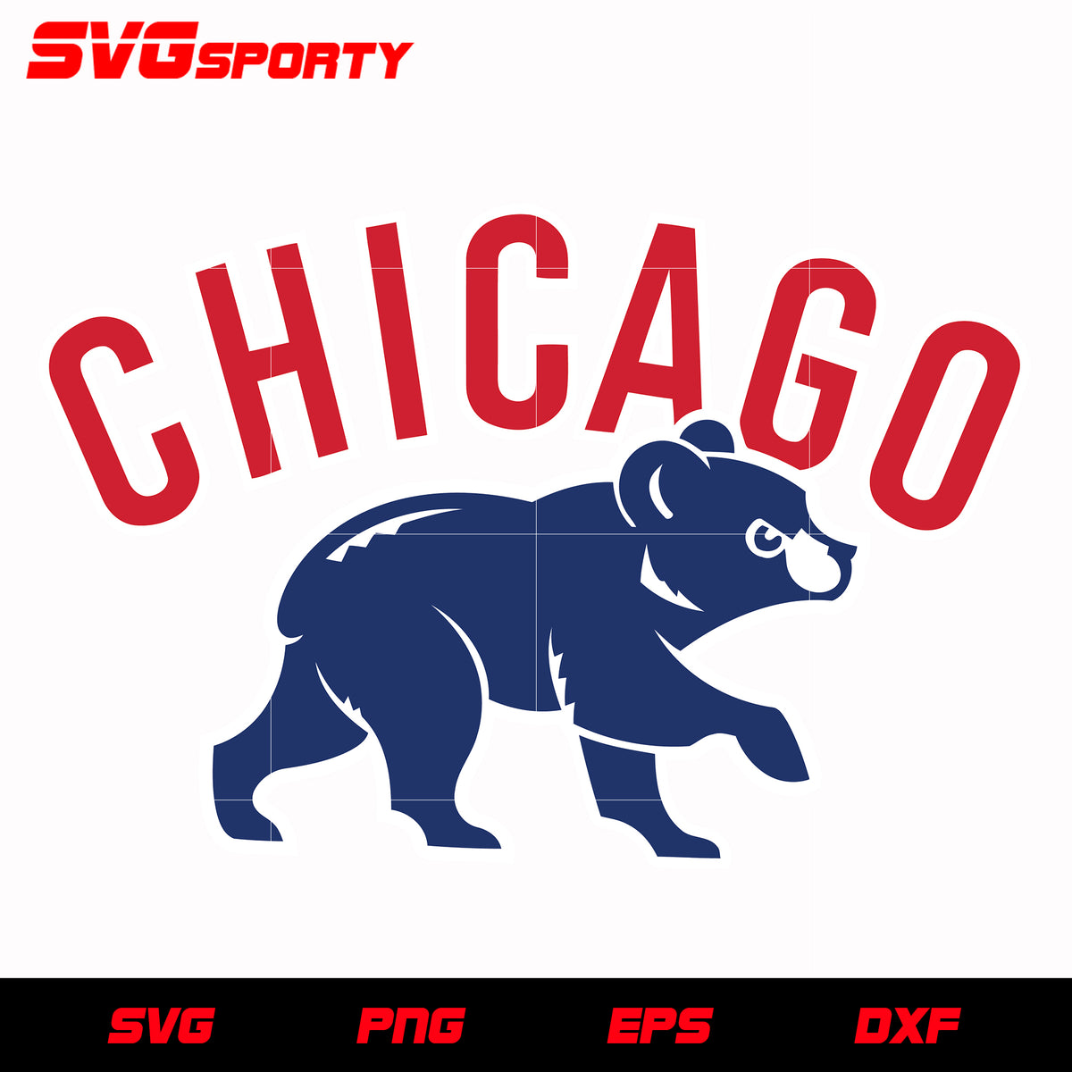 Chicago Cubs Bear Logo svg, mlb svg, eps, dxf, png, digital file
