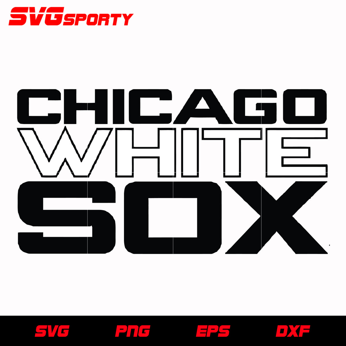 Chicago White Sox Text Logo svg, mlb svg, eps, dxf, png, digital
