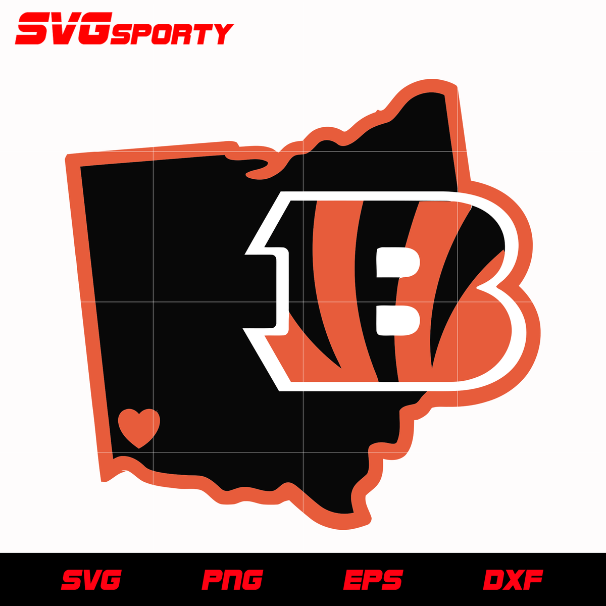 Cincinnati Bengals Map Logo svg, nfl svg, eps, dxf, png, digital