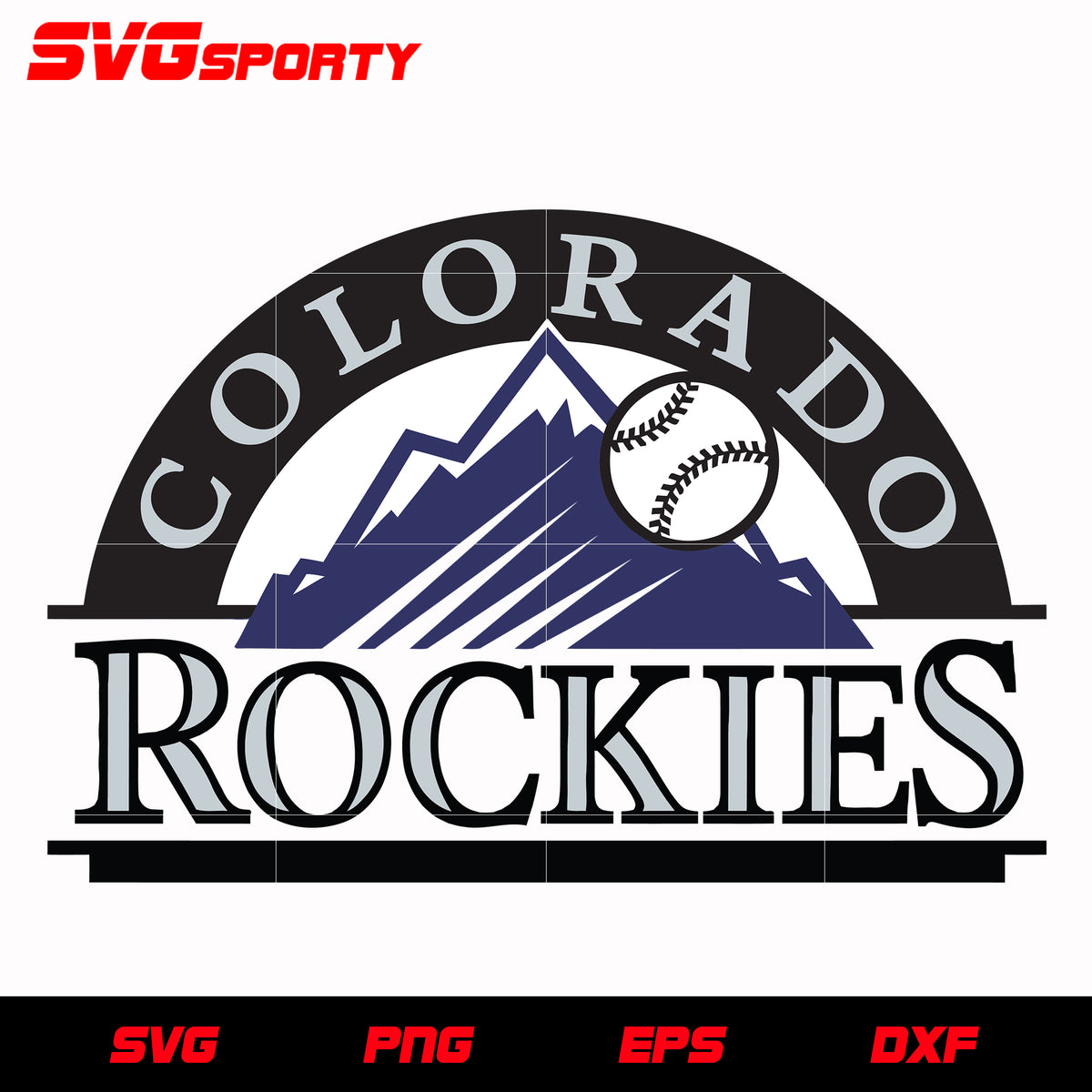 Colorado Rockies CR Logo svg, mlb svg, eps, dxf, png, digital file