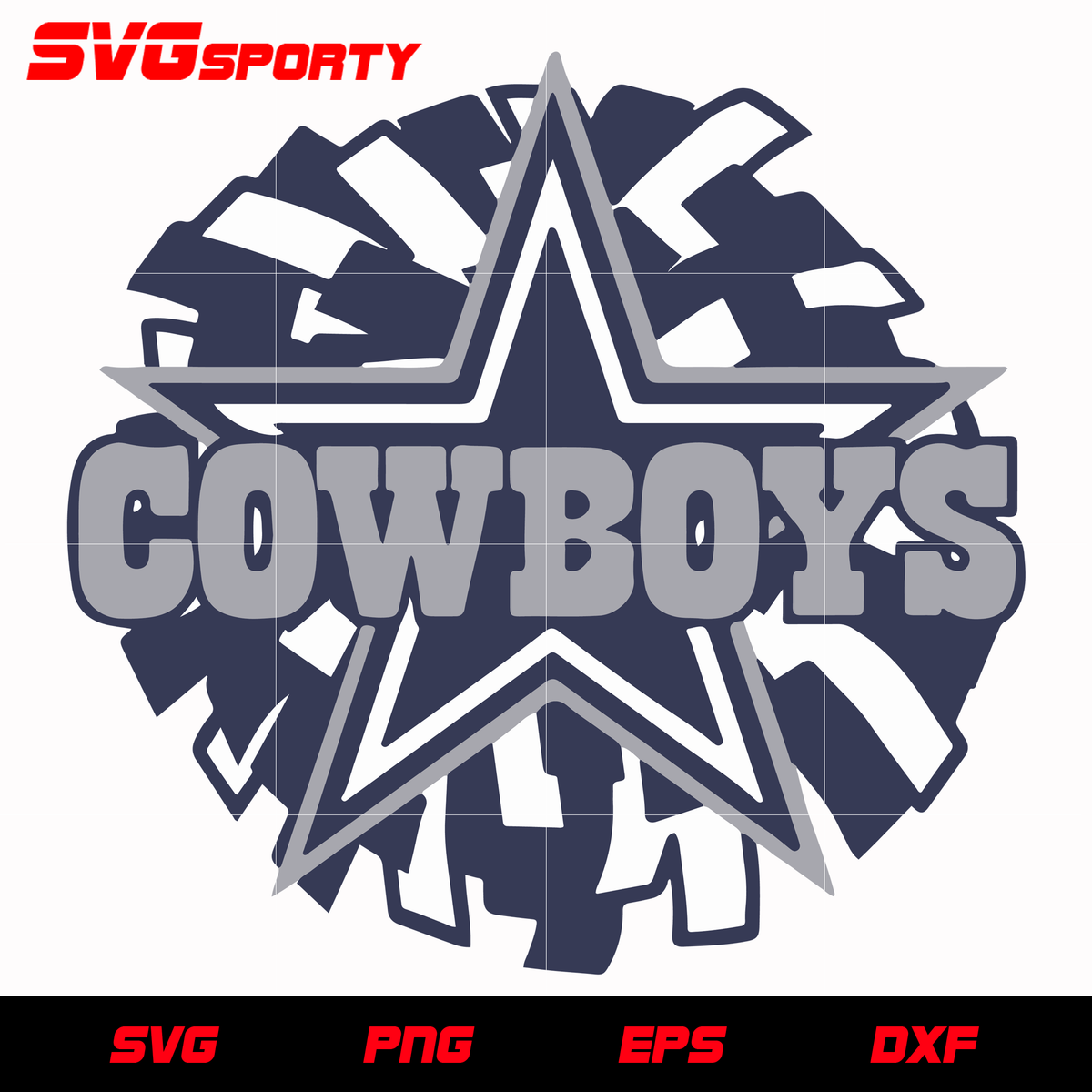 Go Cowboys Leopard Svg, Go Cowboys Football Svg, Run Cowboys Svg, Cheer Mom  T-Shirt. Cut File Cricut, Png Pdf Eps, Vector, Stencil.