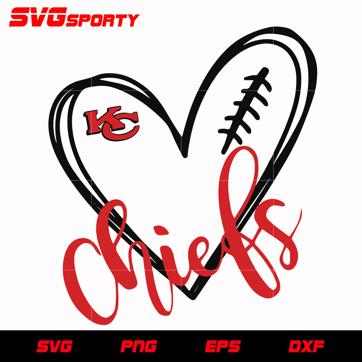 Chiefs Heart SVG - Kansas City Chiefs SVG