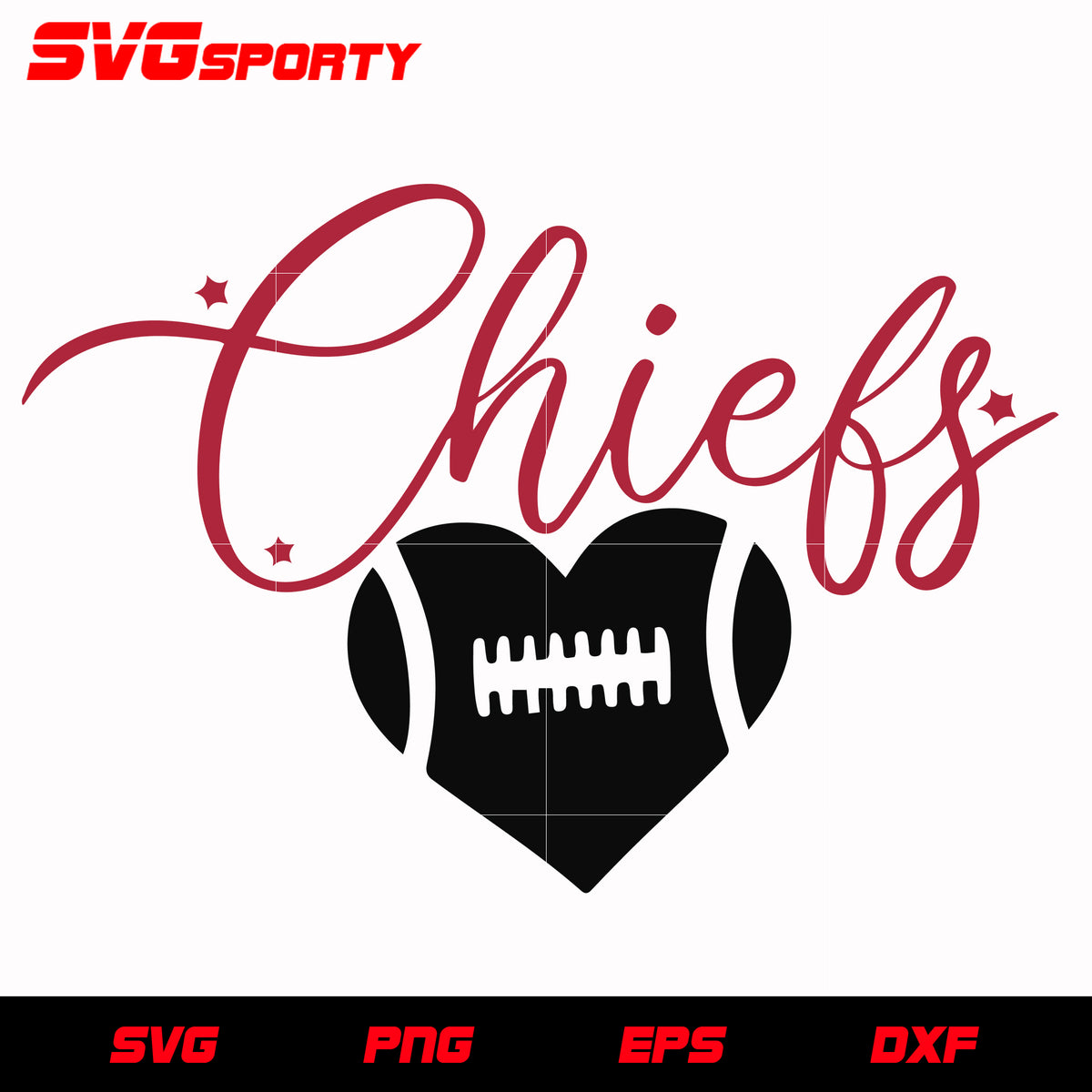 Chiefs Heart Arrowhead | Kansas City Chiefs | DIGITAL DOWNLOAD svg, dxf,  eps, pdf, png, printer, cricut, silhouette