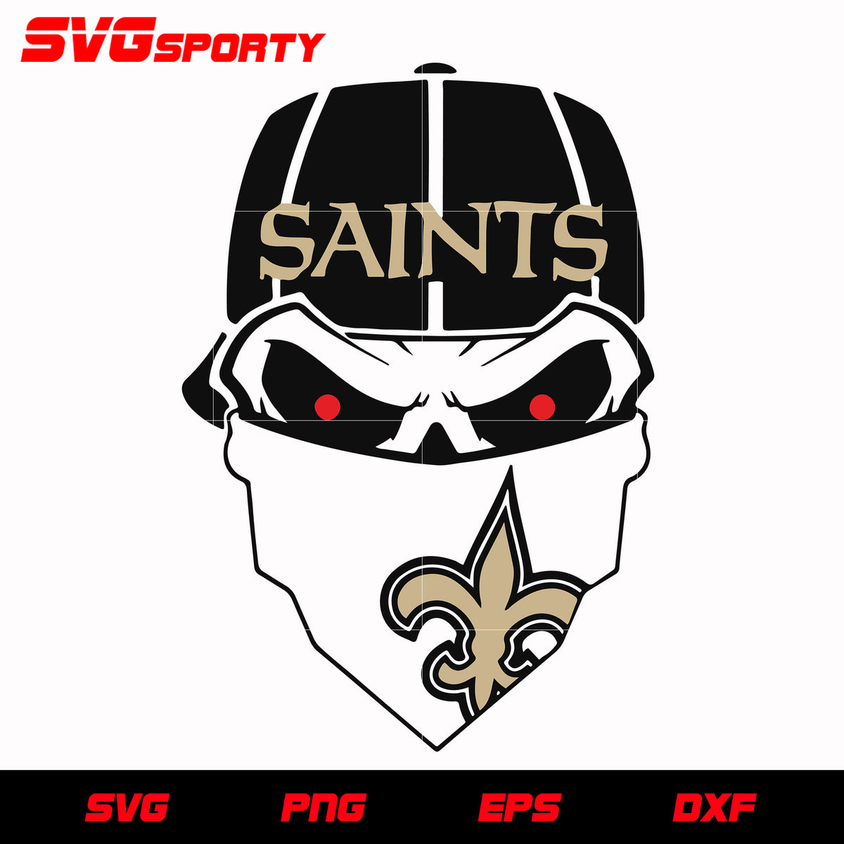 New Orleans Saints Skull SVG, New Orleans Saints Football