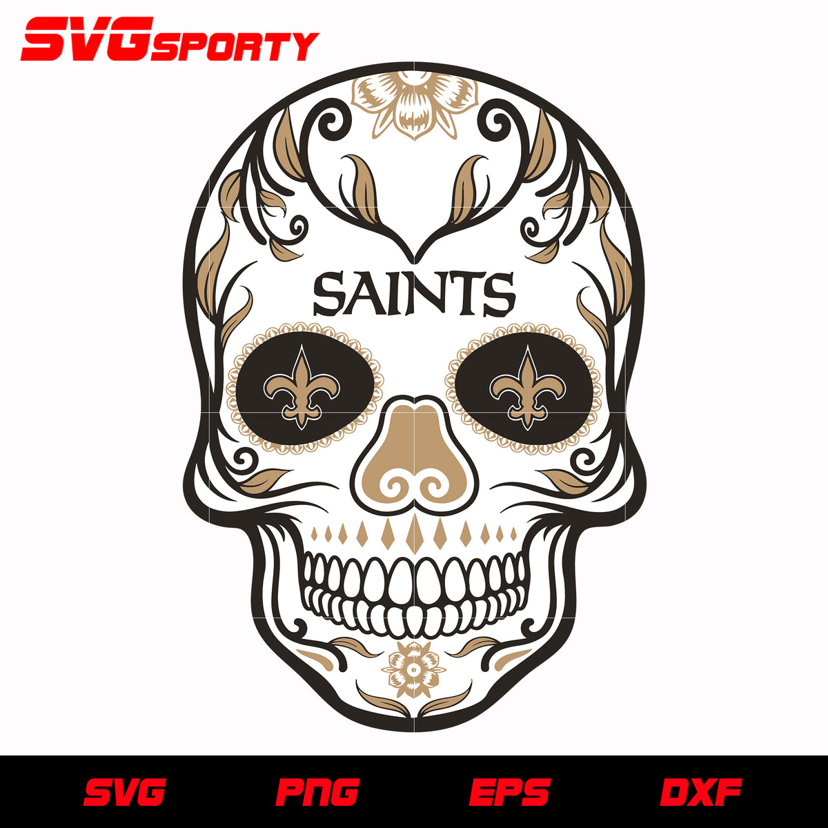 New Orleans Saints Skull T-Shirt