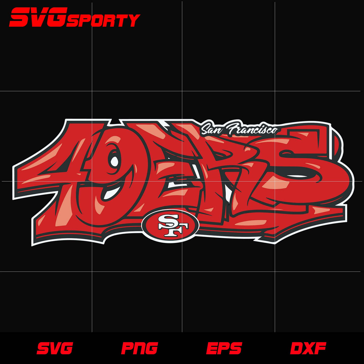 San Francisco 49ers Typography svg, nfl svg, eps, dxf, png, digital fi – SVG  Sporty