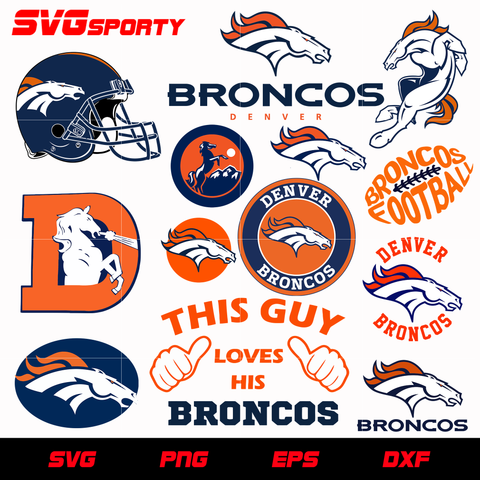 Denver Broncos Design Bundle svg, nfl svg, eps, dxf, png, digital file
