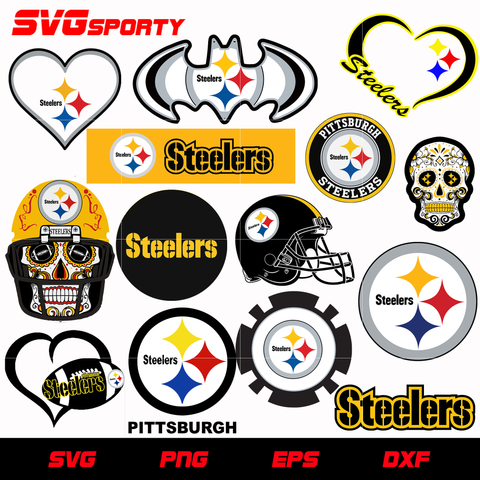 Pittsburgh Steelers Design Bundle svg, nfl svg, eps, dxf, png, digital file