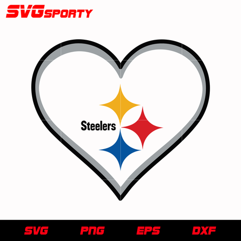 Pittsburgh Steelers Heart svg, nfl svg, eps, dxf, png, digital file