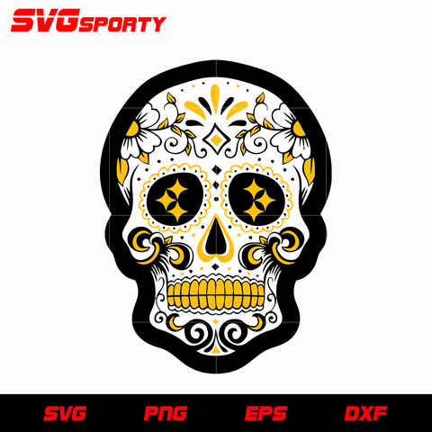 Pittsburgh Steelers Skull svg, nfl svg, eps, dxf, png, digital file