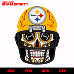 Pittsburgh Steelers Skull with Helmet svg, nfl svg, eps, dxf, png, digital file