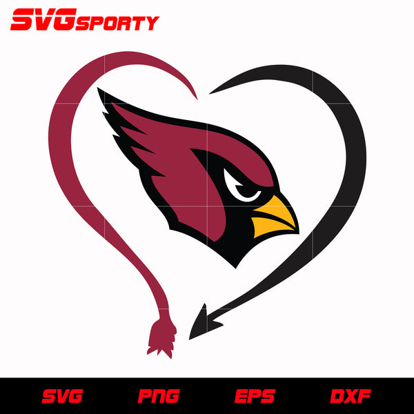 Arizona Cardinals Heart Svg, Nfl Svg, Eps, Dxf, Png, Digital File – Svg 