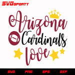 Arizona Cardinals Love 2 svg, nfl svg, eps, dxf, png, digital file