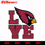 Arizona Cardinals Love svg, nfl svg, eps, dxf, png, digital file