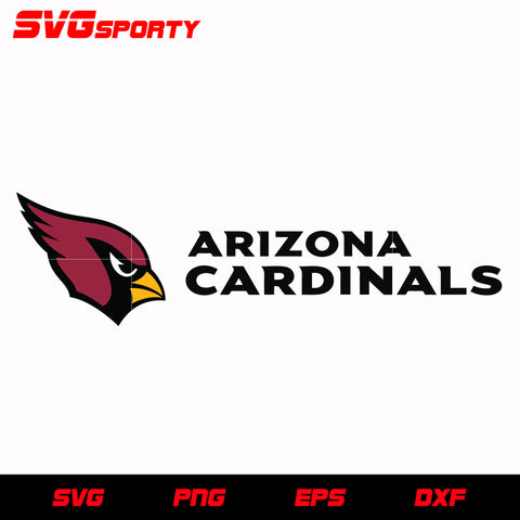 Arizona Cardinals logo with black text svg, nfl svg, eps, dxf, png, digital file