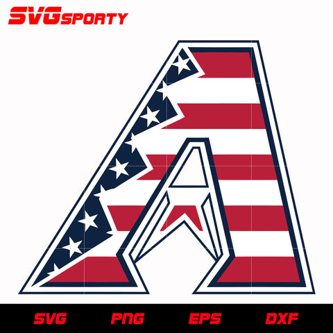 Arizona Diamondbacks USA Flag Logo svg, mlb svg, eps, dxf, png, digital file for cut
