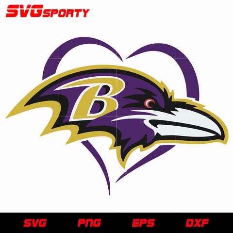 Baltimore Ravens Heart svg, nfl svg, eps, dxf, png, digital file