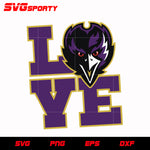 Baltimore Ravens Love svg, nfl svg, eps, dxf, png, digital file