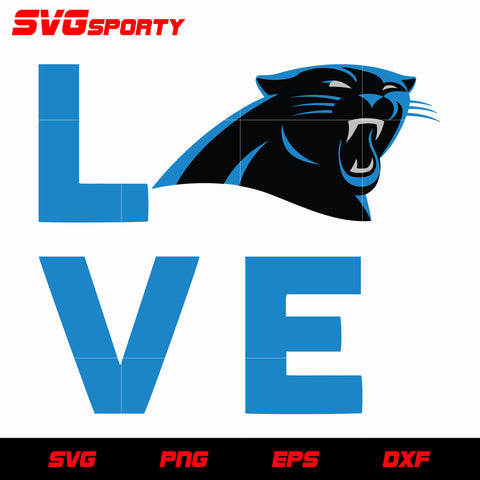 Carolina Panthers Love svg, nfl svg, eps, dxf, png, digital file