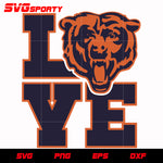 Chicago Bears Love svg, nfl svg, eps, dxf, png, digital file