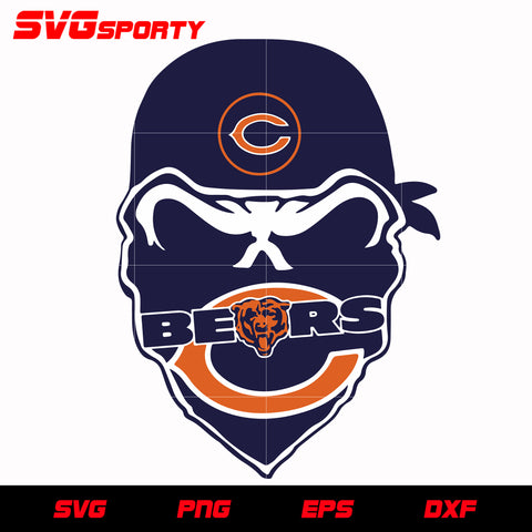 Chicago Bears Skull svg, nfl svg, eps, dxf, png, digital file