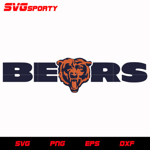 Chicago Bears Text Logo svg, nfl svg, eps, dxf, png, digital file