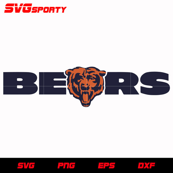 Chicago Bears Text Logo svg, nfl svg, eps, dxf, png, digital file – SVG ...