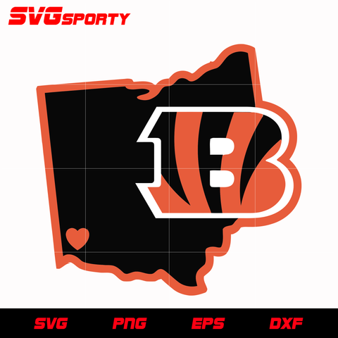 Cincinnati Bengals Map Logo svg, nfl svg, eps, dxf, png, digital file