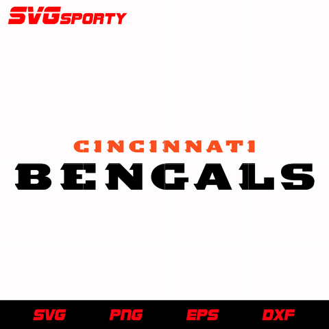 Cincinnati Bengals Text Logo 3 svg, nfl svg, eps, dxf, png, digital file