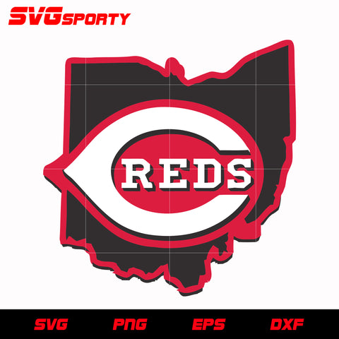 Cincinnati Reds Map svg, mlb svg, eps, dxf, png, digital file for cut