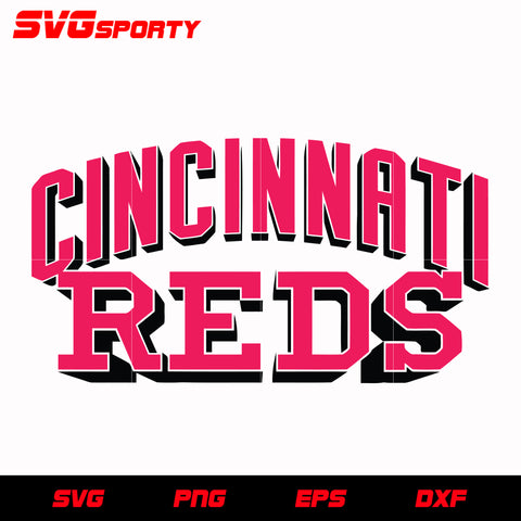 Cincinnati Reds Text Logo 2 svg, mlb svg, eps, dxf, png, digital file for cut