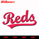 Cincinnati Reds Text Logo svg, mlb svg, eps, dxf, png, digital file for cut