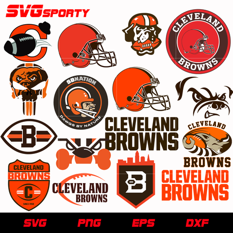 Cleveland Browns Design Bundle svg, nfl svg, eps, dxf, png, digital file