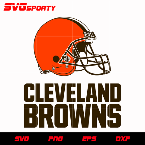 Cleveland Browns Helmet & Text Logo svg, nfl svg, eps, dxf, png, digital file