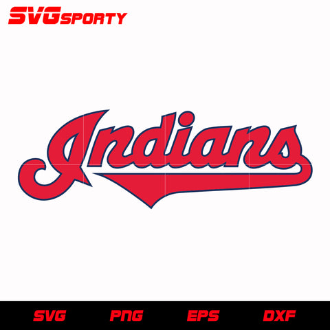 Cleveland Indians Text Logo 2 svg, mlb svg, eps, dxf, png, digital file for cut