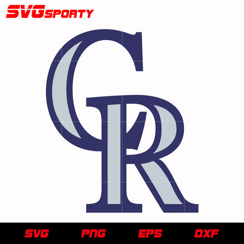 Colorado Rockies CR Logo svg, mlb svg, eps, dxf, png, digital file for cut