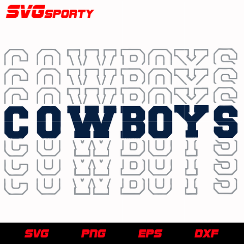 Cowboys Mirrored team name SVG, NFL svg, eps, dxf,  png, digital file
