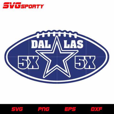 Dallas Cowboys 5x 5x svg, nfl svg, eps, dxf,  png, digital file