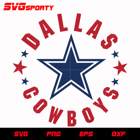 Dallas Cowboys Circle Logo 5 svg, nfl svg, eps, dxf,  png, digital file
