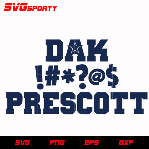 Dallas Cowboys Dak Prescott svg, nfl svg, eps, dxf,  png, digital file