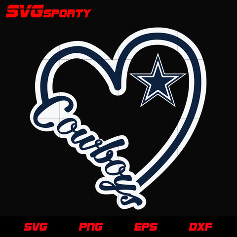 Dallas Cowboys Heart 4 svg, nfl svg, eps, dxf,  png, digital file