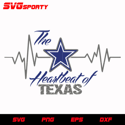 Dallas Cowboys Heartbeat svg, nfl svg, eps, dxf,  png, digital file