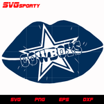 Dallas COWBOYS Lips SVG, NFL svg, eps, dxf,  png, digital file