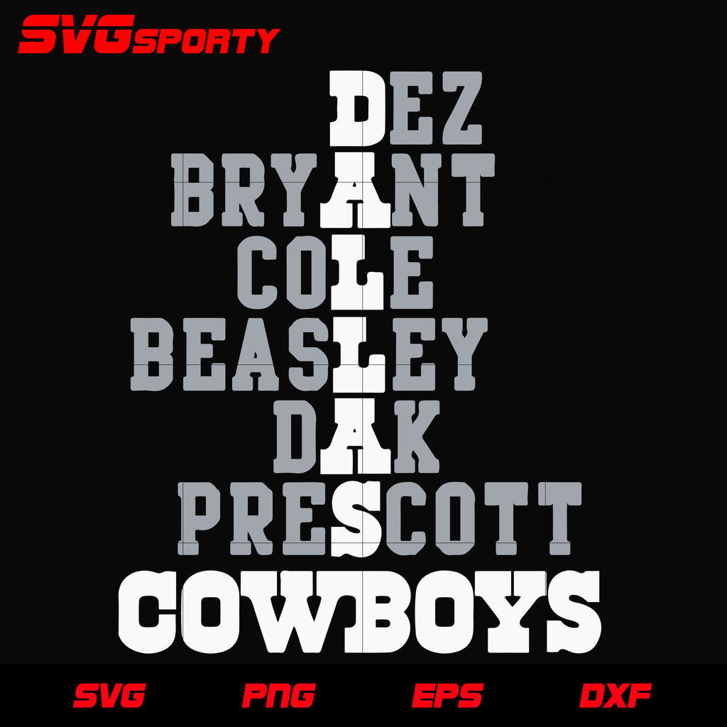 Dallas Cowboys 5x 5x svg, nfl svg, eps, dxf, png, digital file